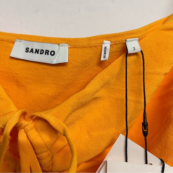New Sandro Knit Bodysuit With Ring Details in Orange - Picture 7 of 10